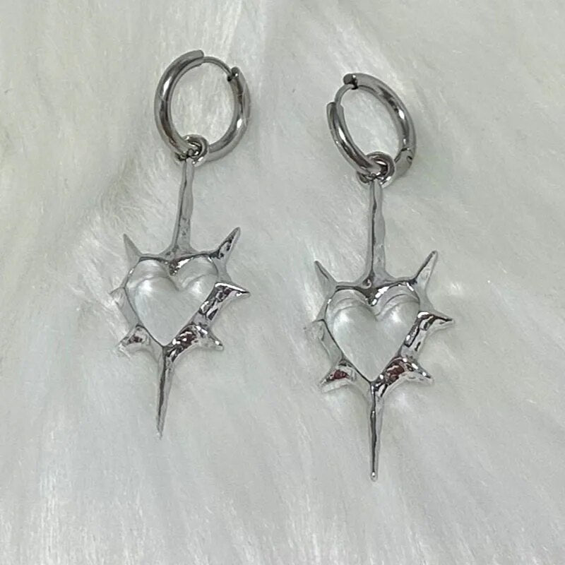 Spiked Heart Earrings